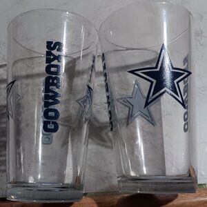 NEW Lot of 2 Dallas Cowboys NFL 16oz. Pint Glass Cup